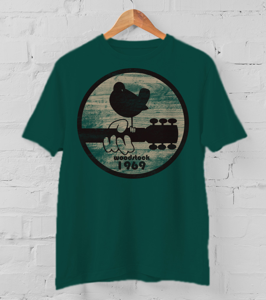 Woodstock 1969 Vintage Bird On Guitar T-Shirt