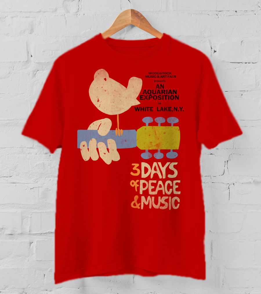 Woodstock Music & Art Fair Presents An Aquarian Exposition In White Lake N.y. 3 Days Of Peace & Music T-Shirt