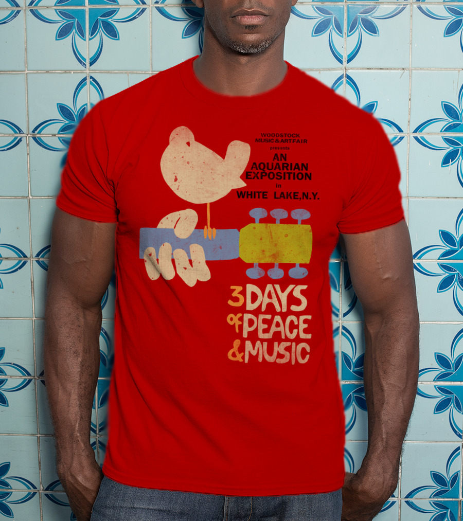 Woodstock Music & Art Fair Presents An Aquarian Exposition In White Lake N.y. 3 Days Of Peace & Music T-Shirt