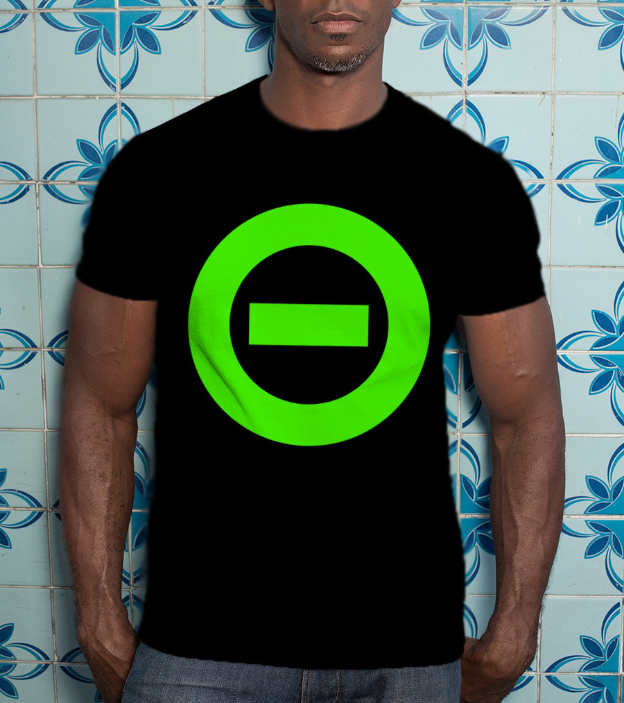 Ton 3 Green Negative Logo On Black T-Shirt