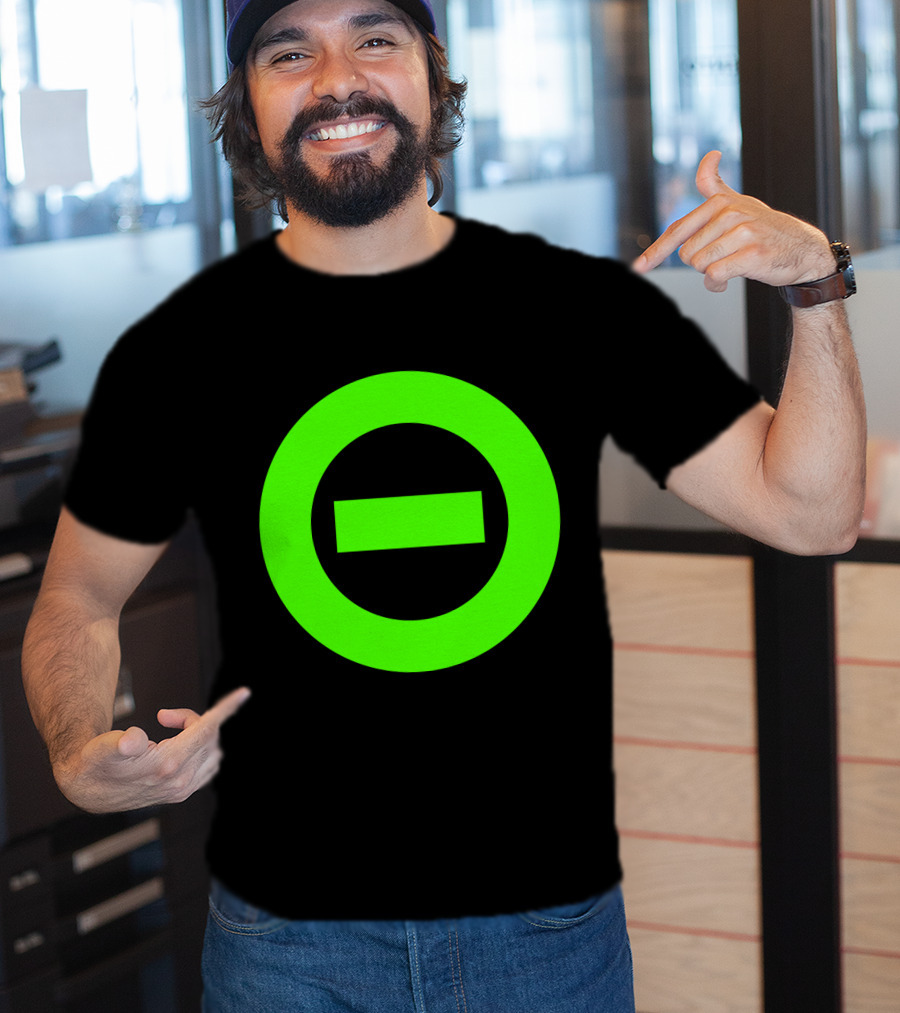 Ton 3 Green Negative Logo On Black T-Shirt