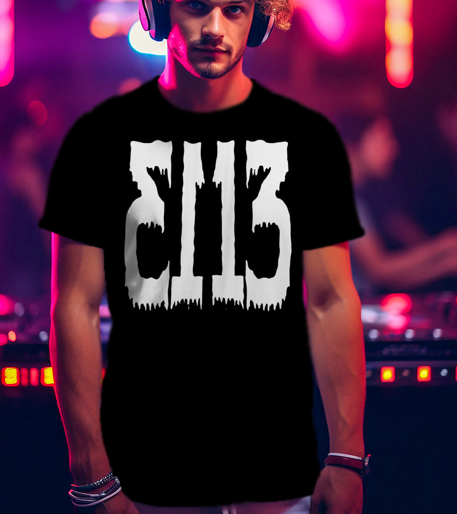 Dripping Block Numbers T-Shirt