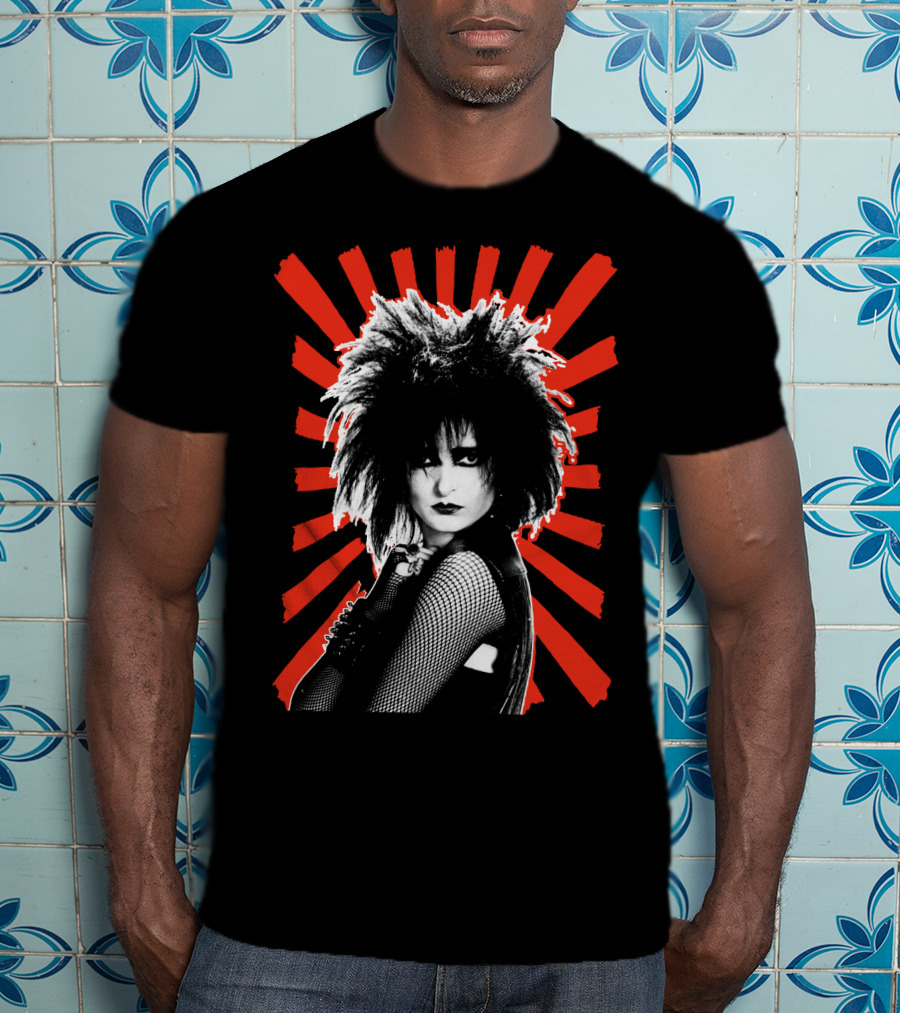 Punk Rock Icon With Red Sunburst T-Shirt