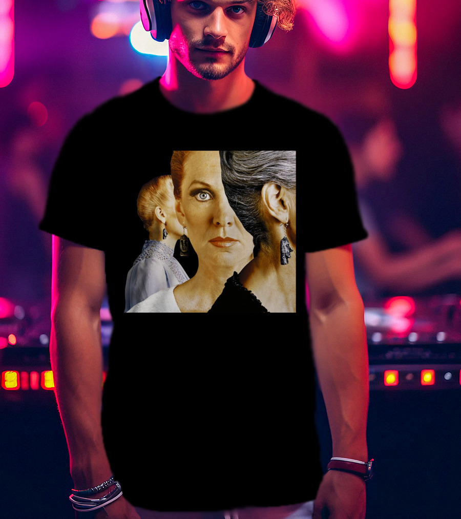 Surreal Split Face Portrait Fashion T-Shirt