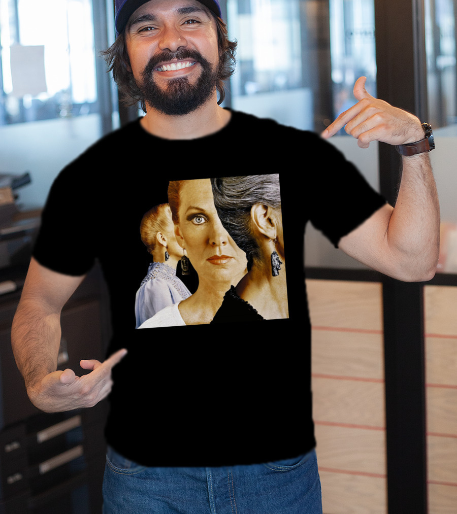 Surreal Split Face Portrait Fashion T-Shirt