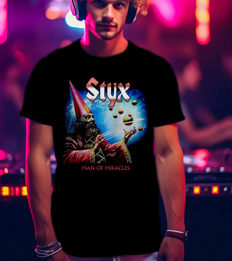 Styx Man Of Miracles Wizard Planets Retro T-Shirt