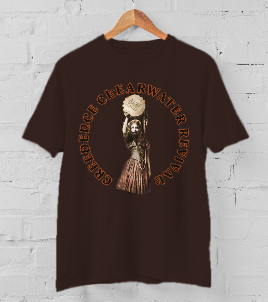 Creedence Clearwater Revival Vintage Style With Mardi Gras Element T-Shirt