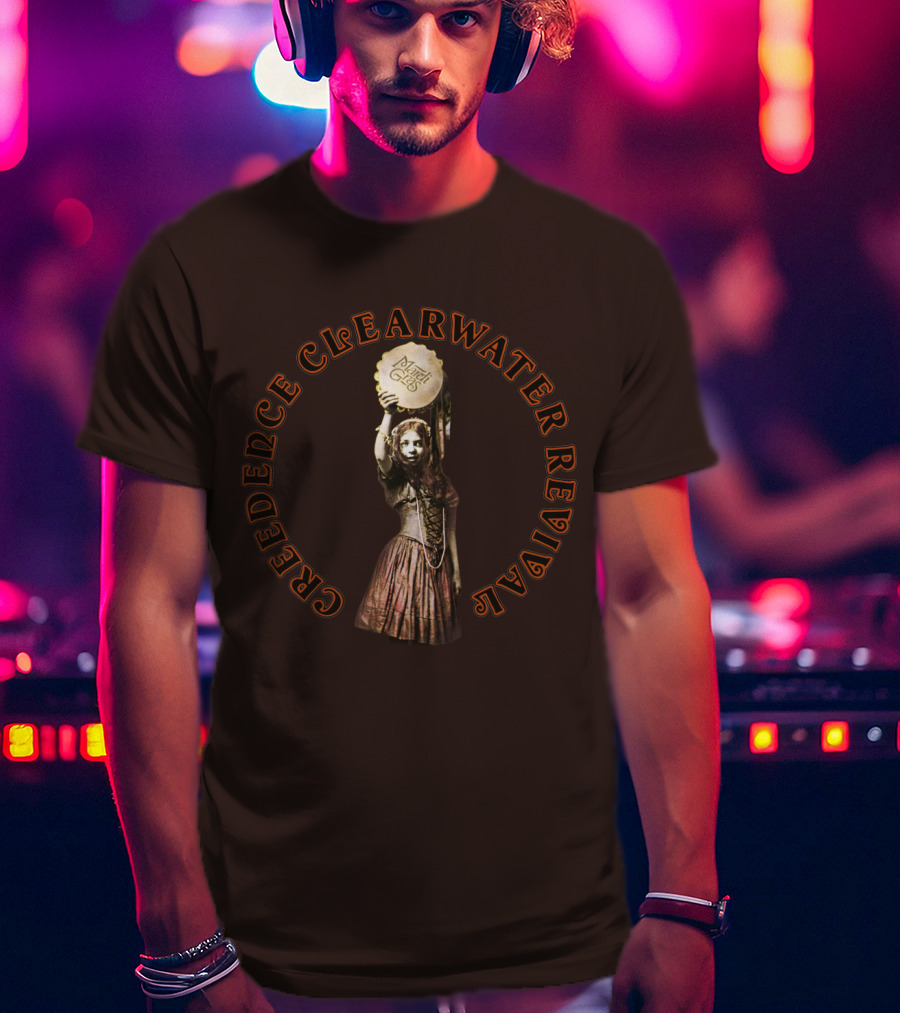 Creedence Clearwater Revival Vintage Style With Mardi Gras Element T-Shirt