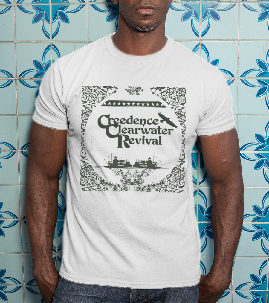Creedence Clearwater Revival Ccr Steamboat Ornate Vintage Style T-Shirt