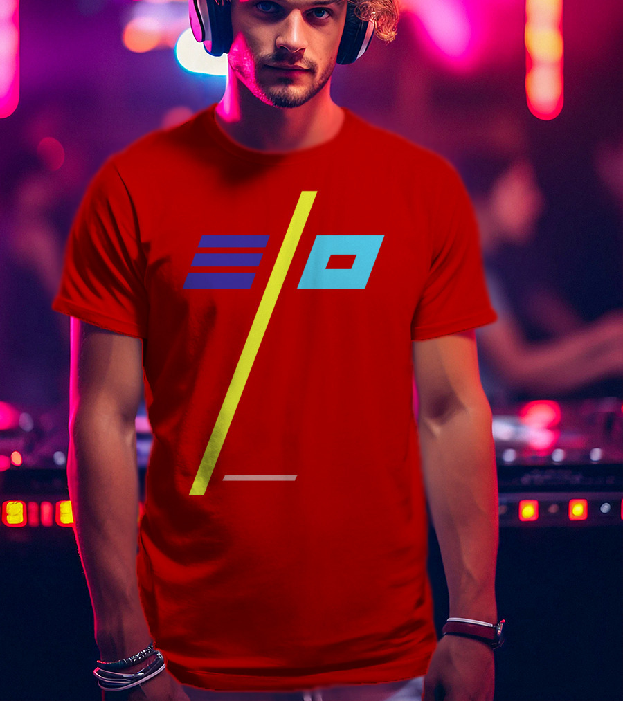 Elo Band Logo With Stylized Colors And Geometric Patterns T-Shirt