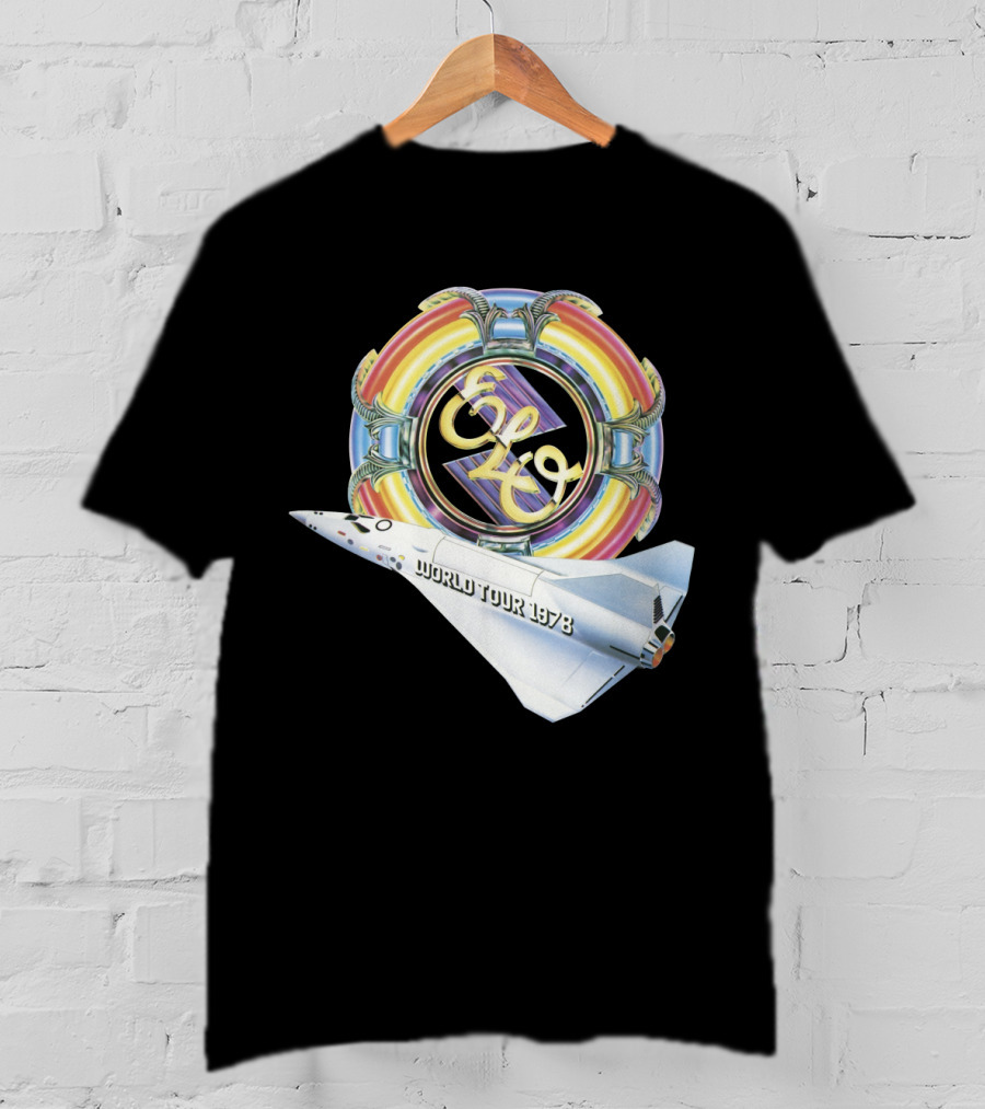 Electric Light Orchestra World Tour 1978 Logo With Spacecraft T-Shirt