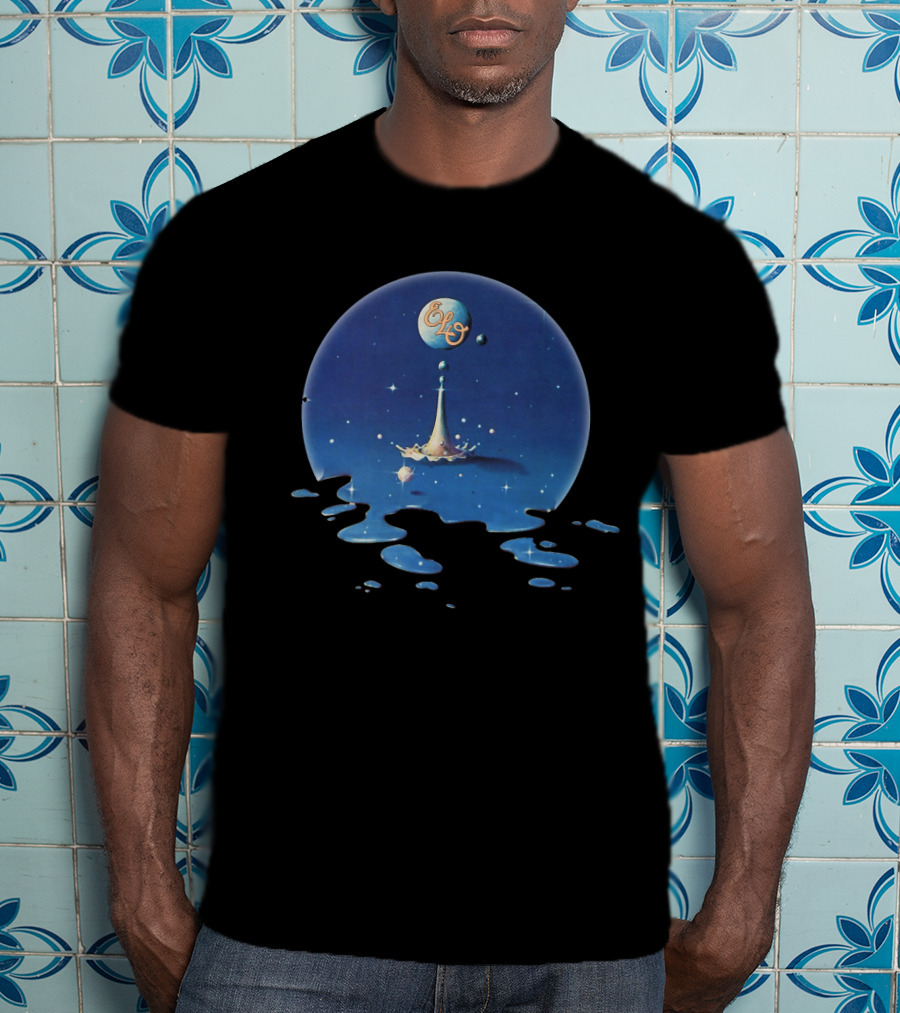 ELO Out Of The Blue Album Cover Art With Space And Water Droplets T-Shirt