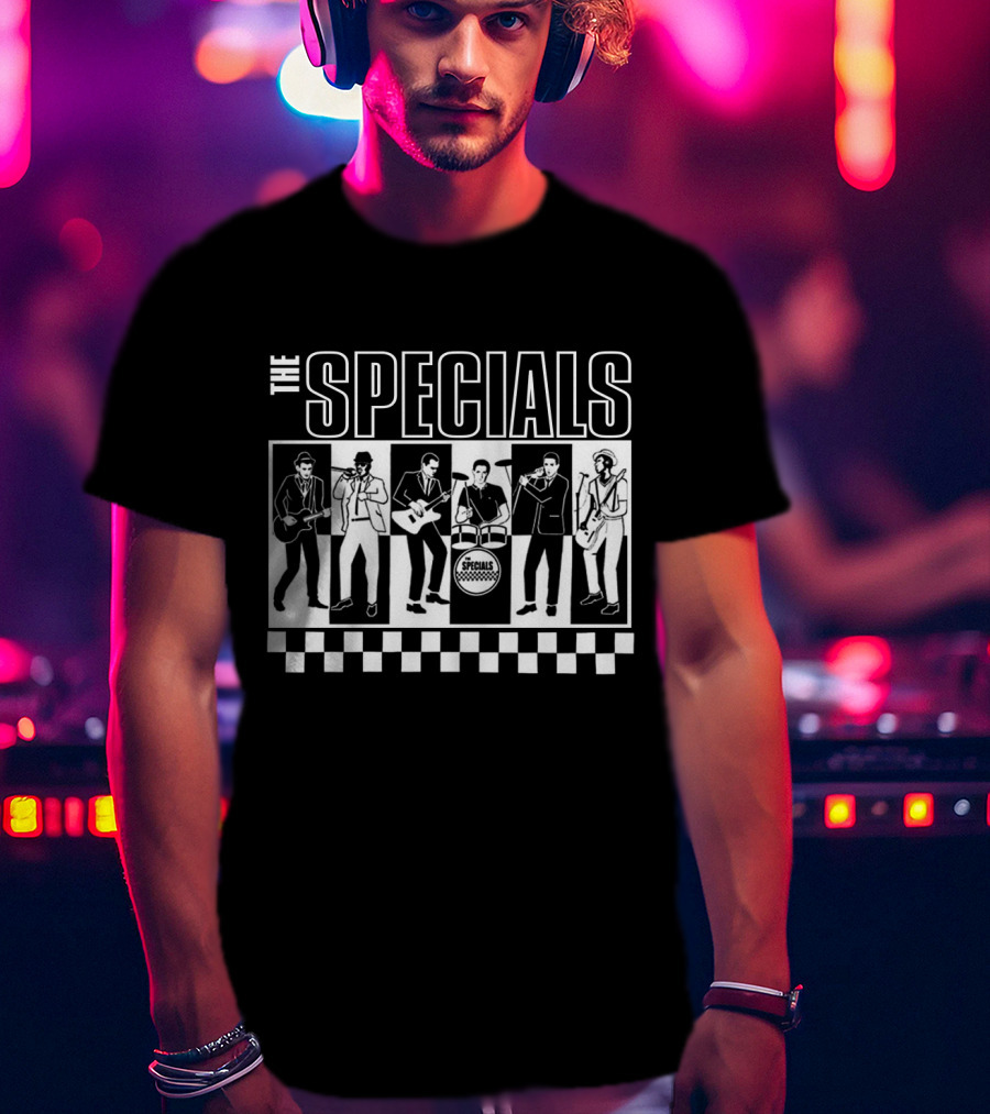 The Specials Band Black And White Checkerboard T-Shirt