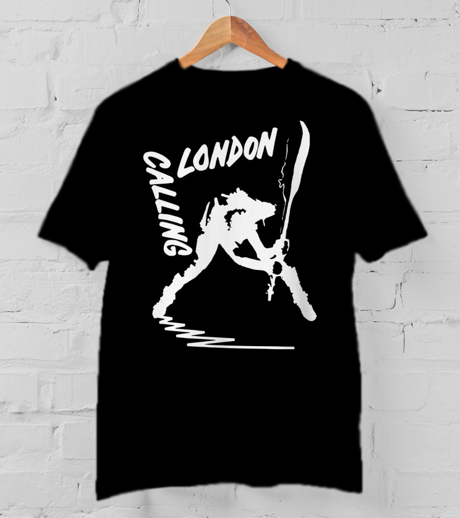 London Calling Punk Rock Guitarist Silhouette T-Shirt