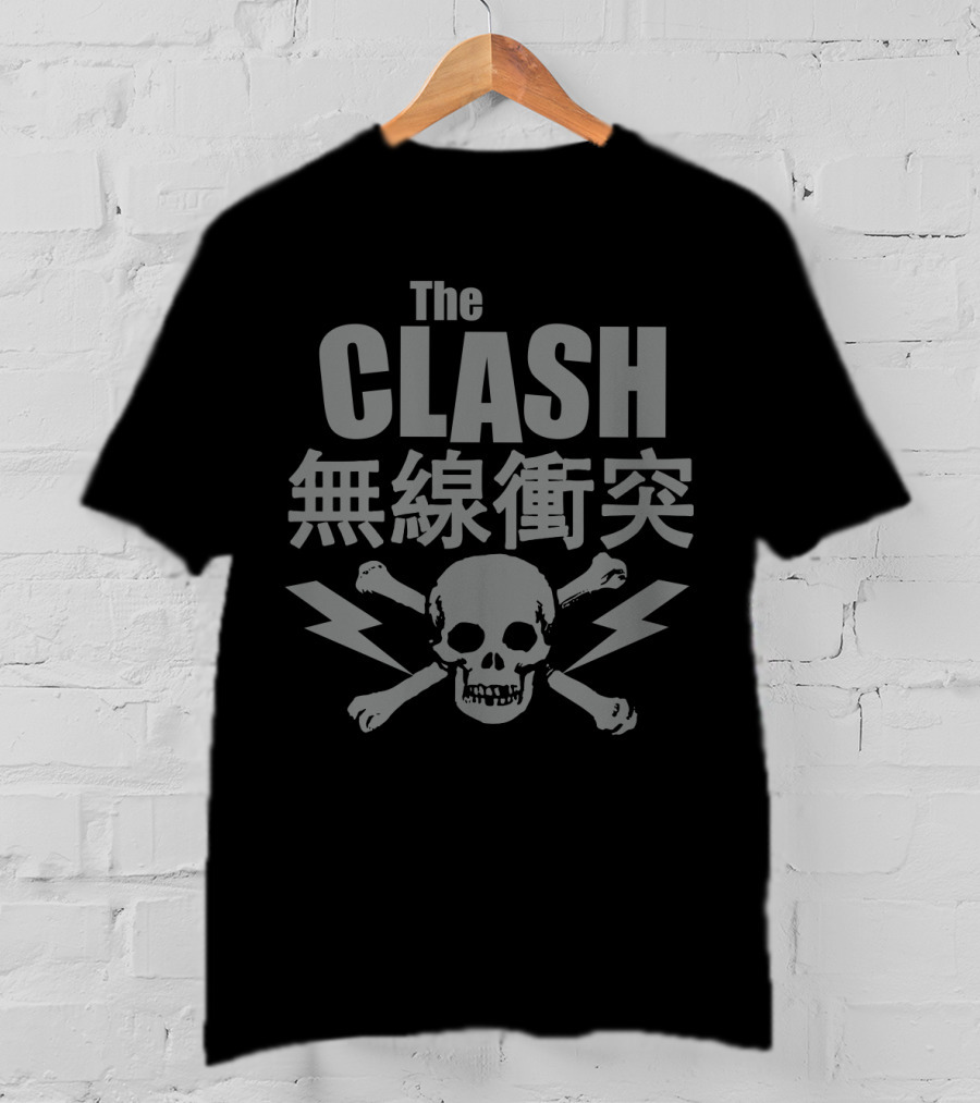 The Clash Skull Crossbones And Lightning Bolts T-Shirt