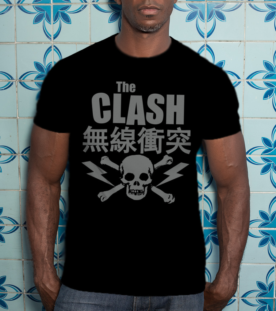 The Clash Skull Crossbones And Lightning Bolts T-Shirt