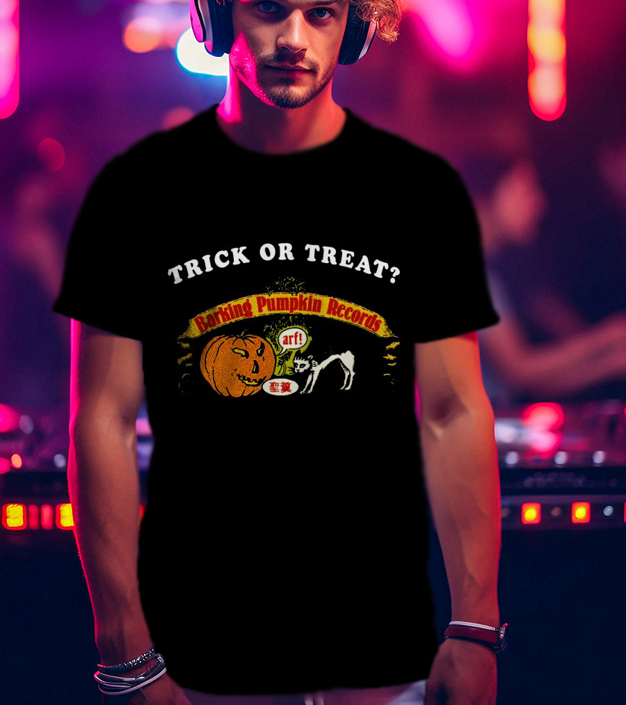 Trick Or Treat Barking Pumpkin Records Arf Cat Pumpkin T-Shirt