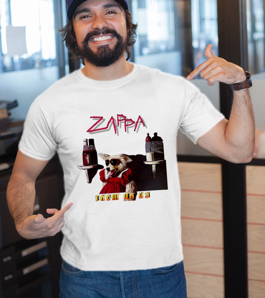 Zappa Them Or Us Dog In Sunglasses With Ketchup And Mustard T-Shirt