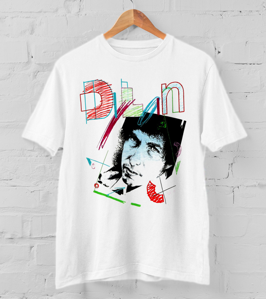 Dylan Graphic Portrait With Colorful Abstract Elements T-Shirt