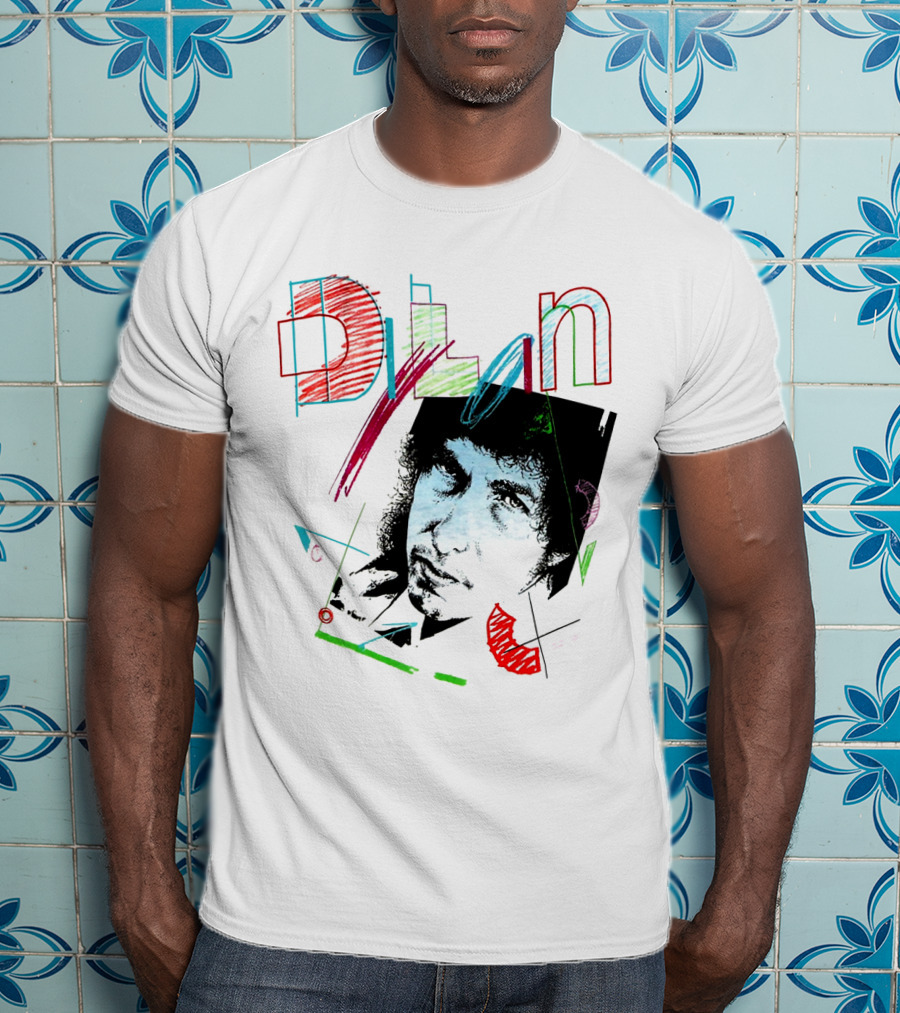 Dylan Graphic Portrait With Colorful Abstract Elements T-Shirt