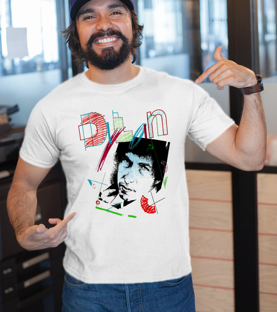 Dylan Graphic Portrait With Colorful Abstract Elements T-Shirt