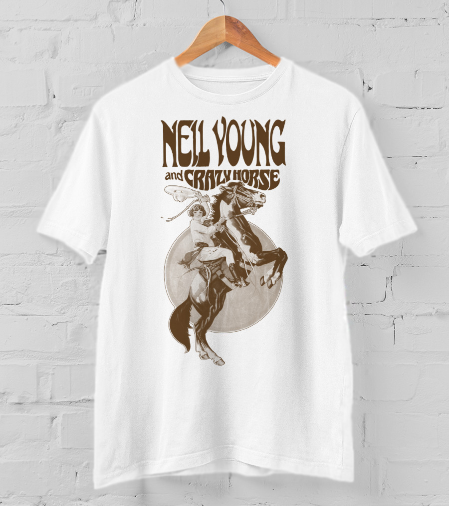 Neil Young And Crazy Horse Cowboy Rider Retro Style T-Shirt