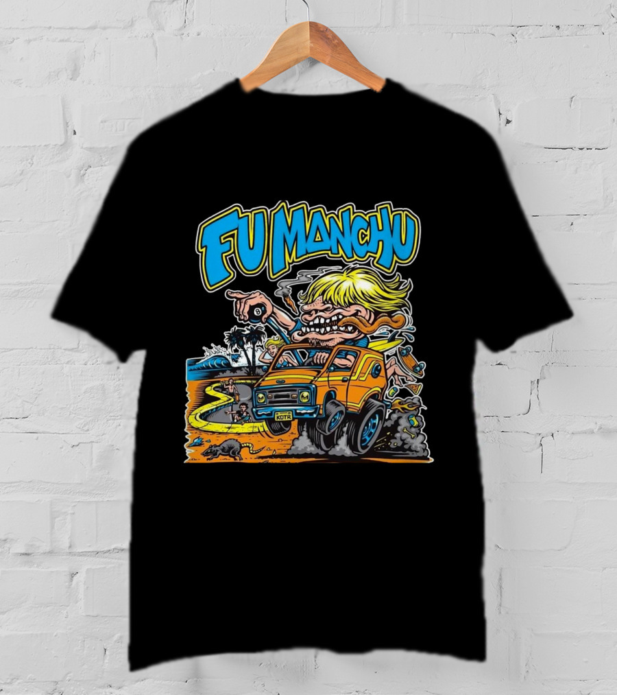 Fu Manchu Beach Surf Adventure Off-Road Monster Car T-Shirt