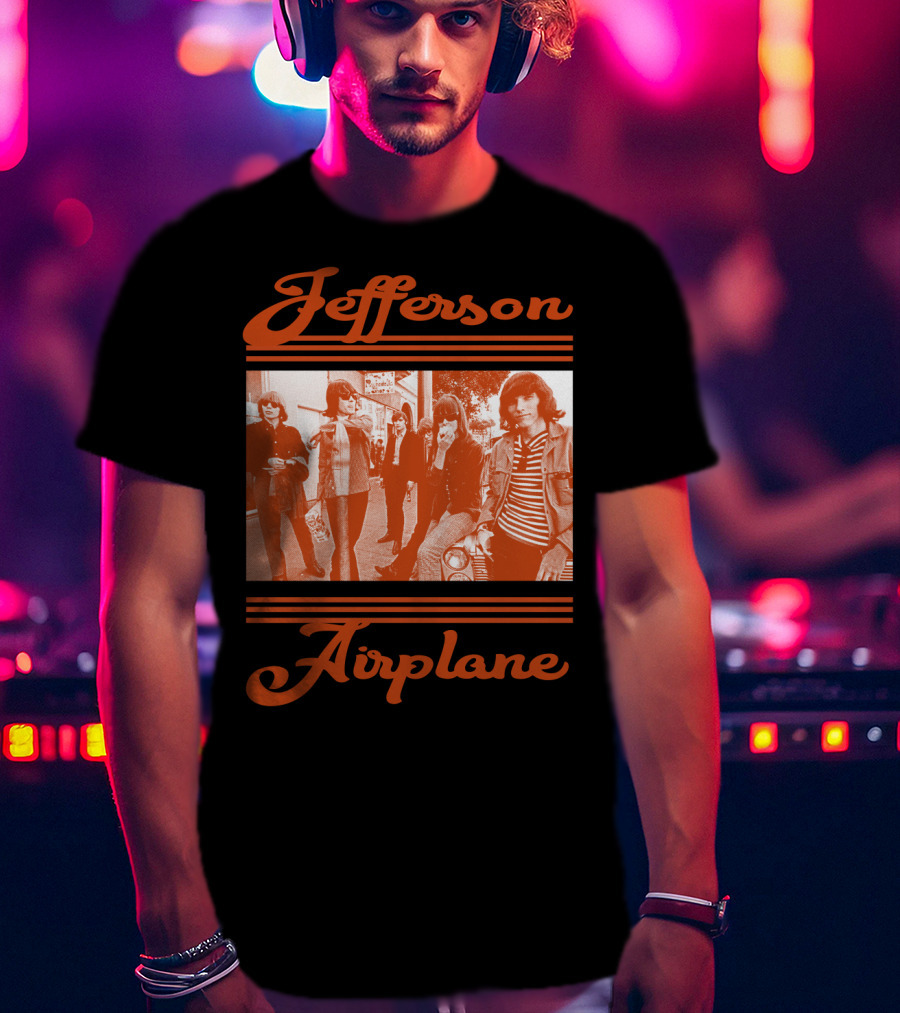 Jefferson Airplane Retro Band Photo T-Shirt