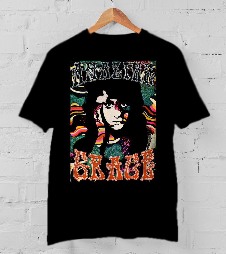 Amazing Grace Psychedelic Portrait 1960S Style T-Shirt