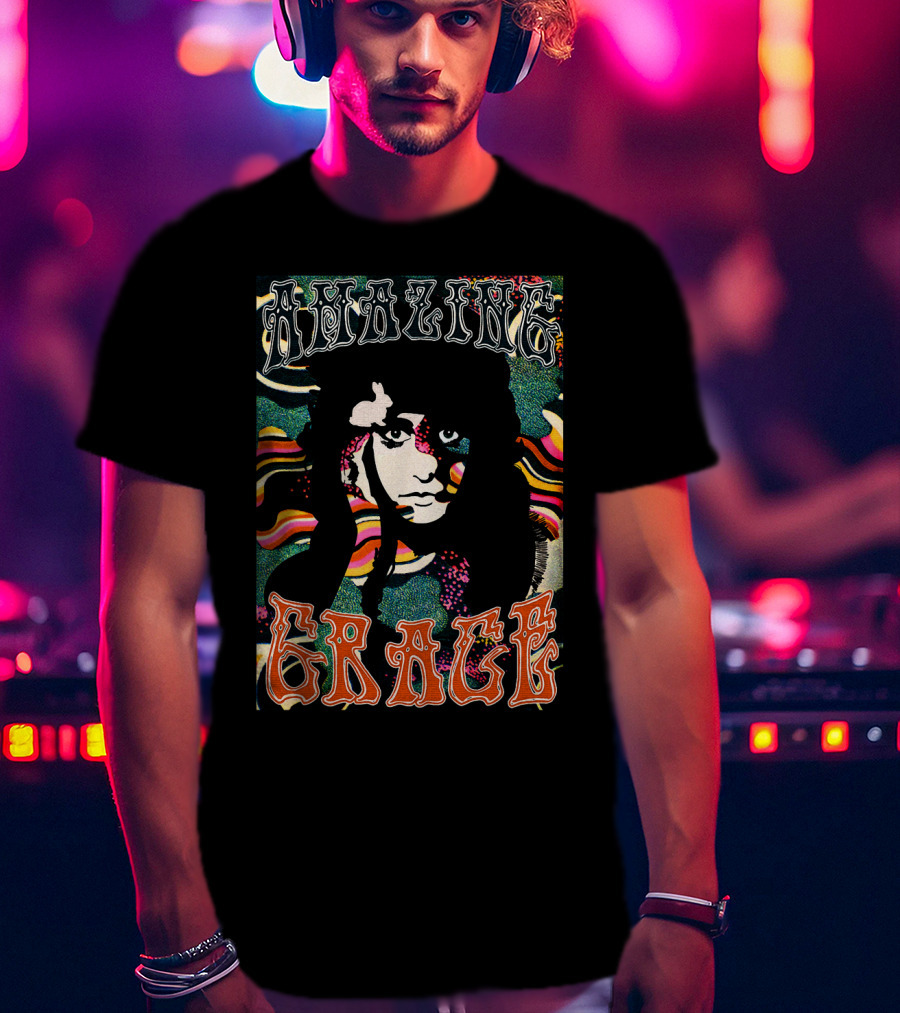 Amazing Grace Psychedelic Portrait 1960S Style T-Shirt
