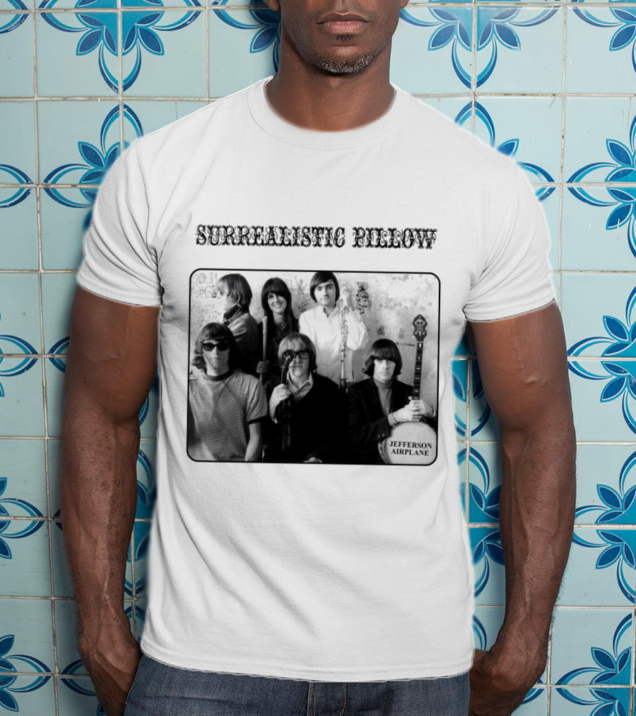 Surrealistic Pillow Jefferson Airplane Album Cover Black And White Photography T-Shirt