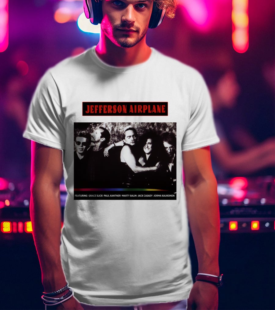 Jefferson Airplane Featuring Grace Slick Paul Kantner Marty Balin Jack Casady Jorma Kaukonen T-Shirt