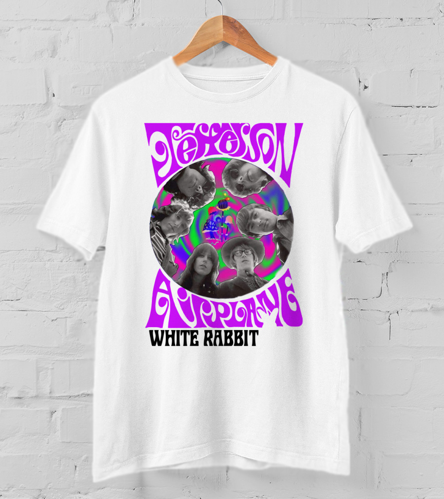 Jefferson Airplane White Rabbit Psychedelic Album Cover T-Shirt
