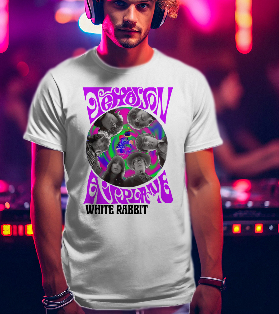 Jefferson Airplane White Rabbit Psychedelic Album Cover T-Shirt