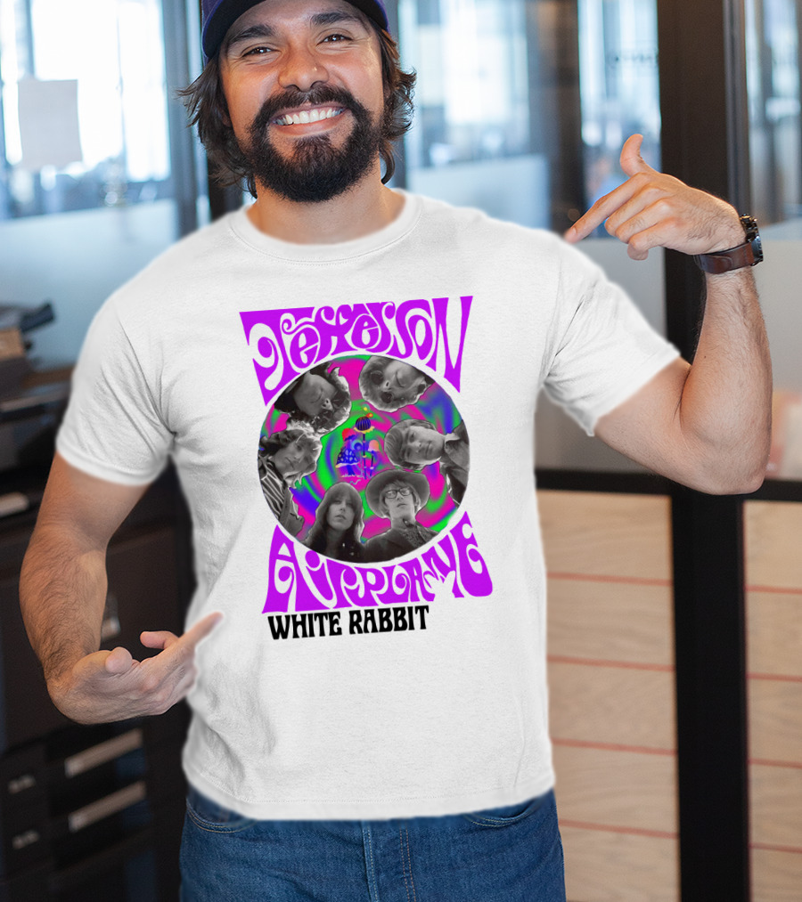 Jefferson Airplane White Rabbit Psychedelic Album Cover T-Shirt
