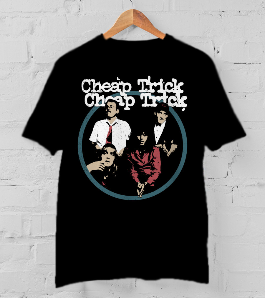 Cheap Trick Band Portrait Circle T-Shirt