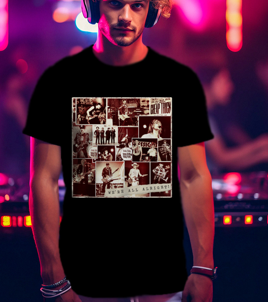 Cheap Trick We're All Alright! Collage Poster T-Shirt