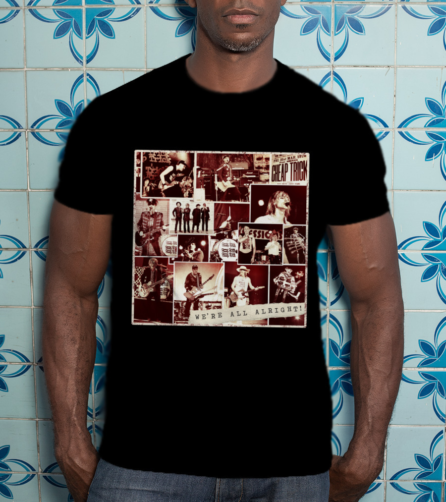 Cheap Trick We're All Alright! Collage Poster T-Shirt