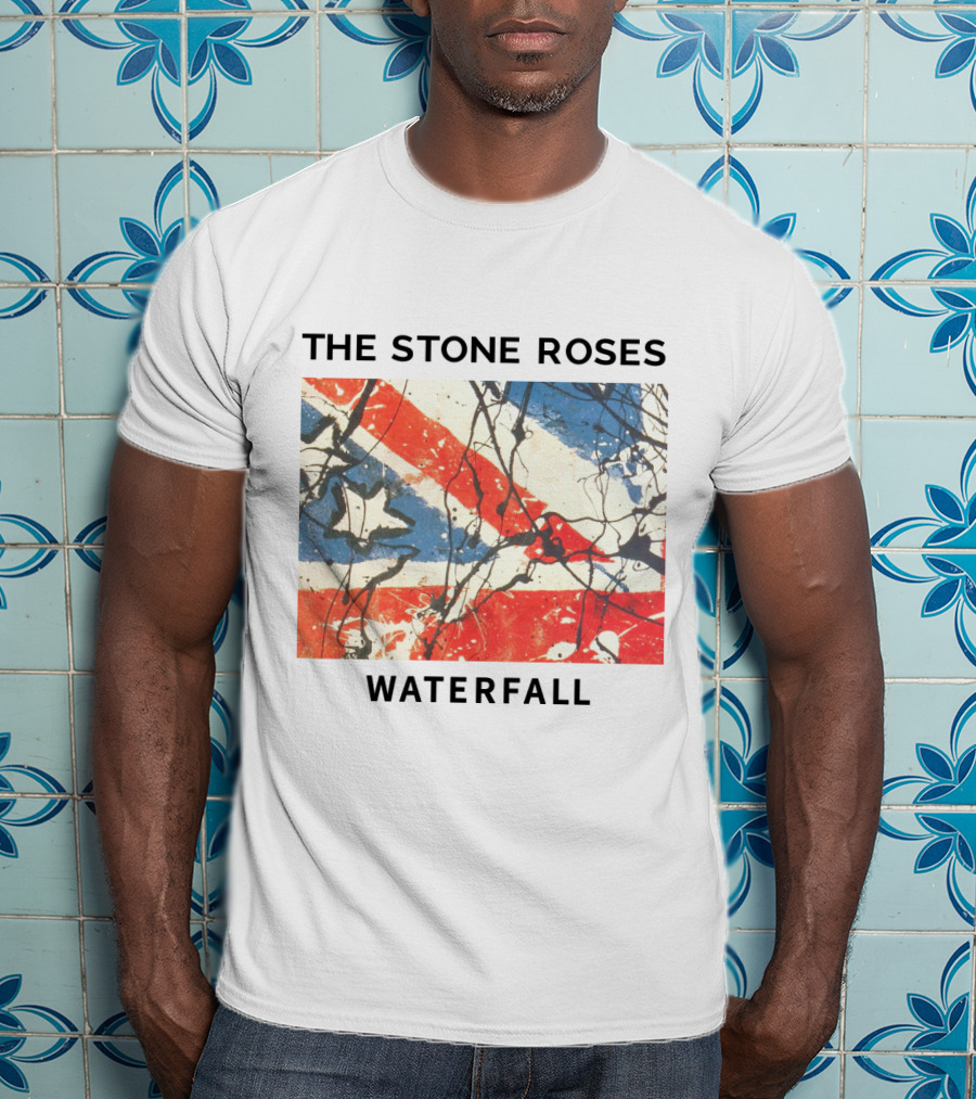 The Stone Roses Waterfall Union Jack Splatter Art T-Shirt