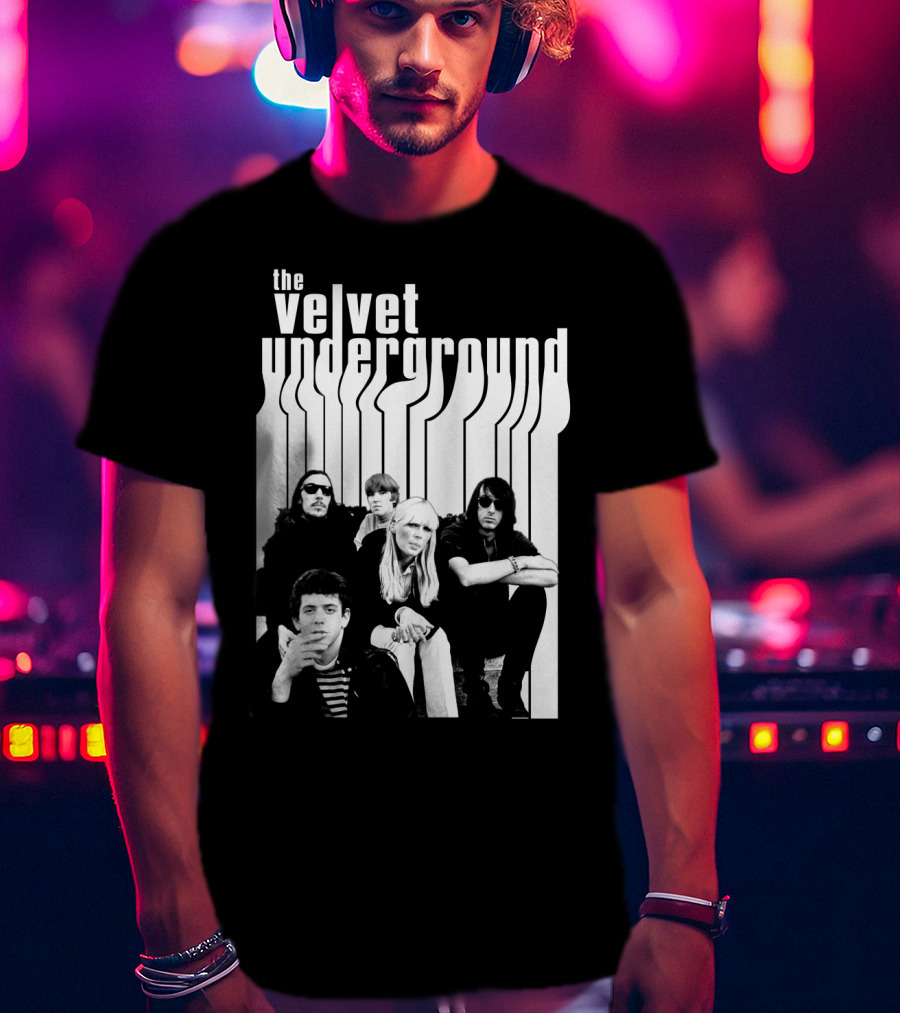 The Velvet Underground Band Members Black And White Photo T-Shirt