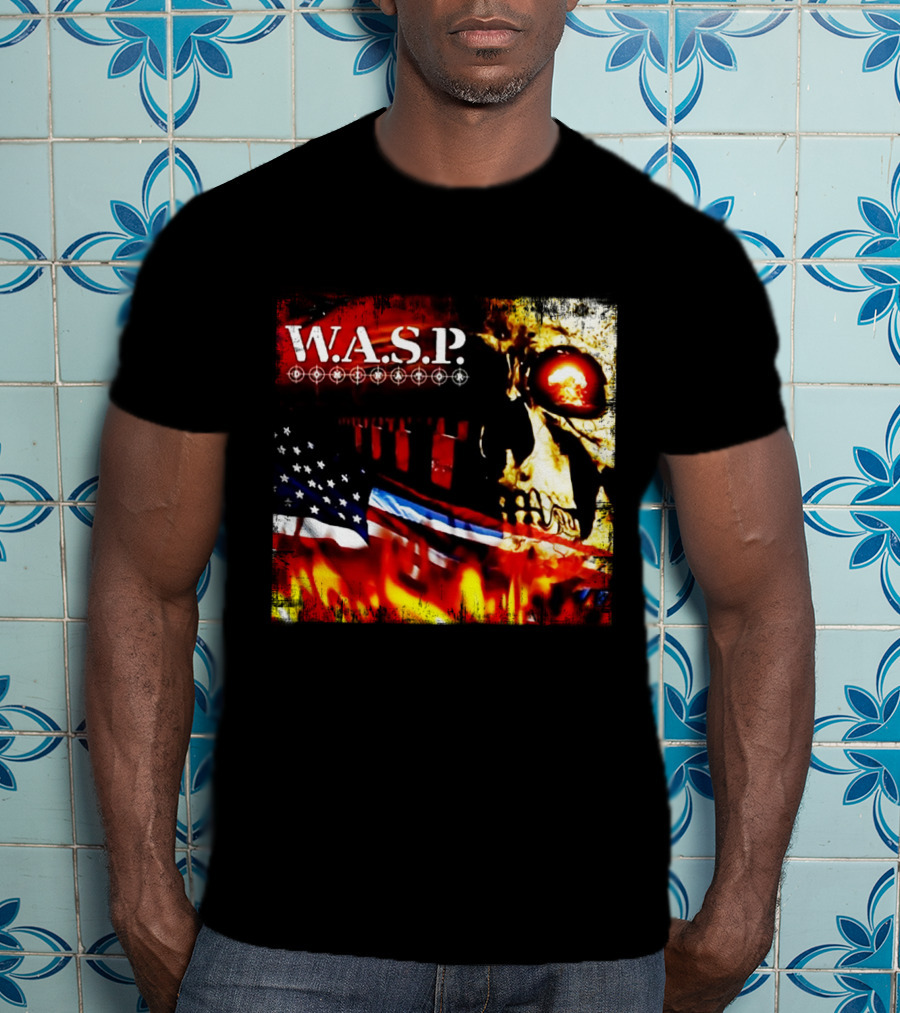 W.a.s.p. American Flag Skull T-Shirt