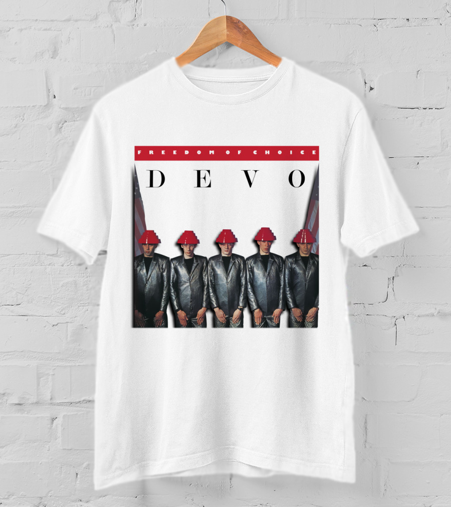 Freedom Of Choice Devo Red Hat Band Members T-Shirt