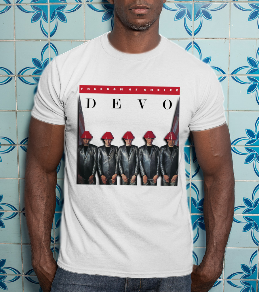 Freedom Of Choice Devo Red Hat Band Members T-Shirt