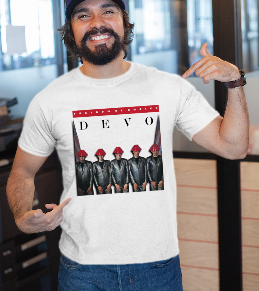 Freedom Of Choice Devo Red Hat Band Members T-Shirt
