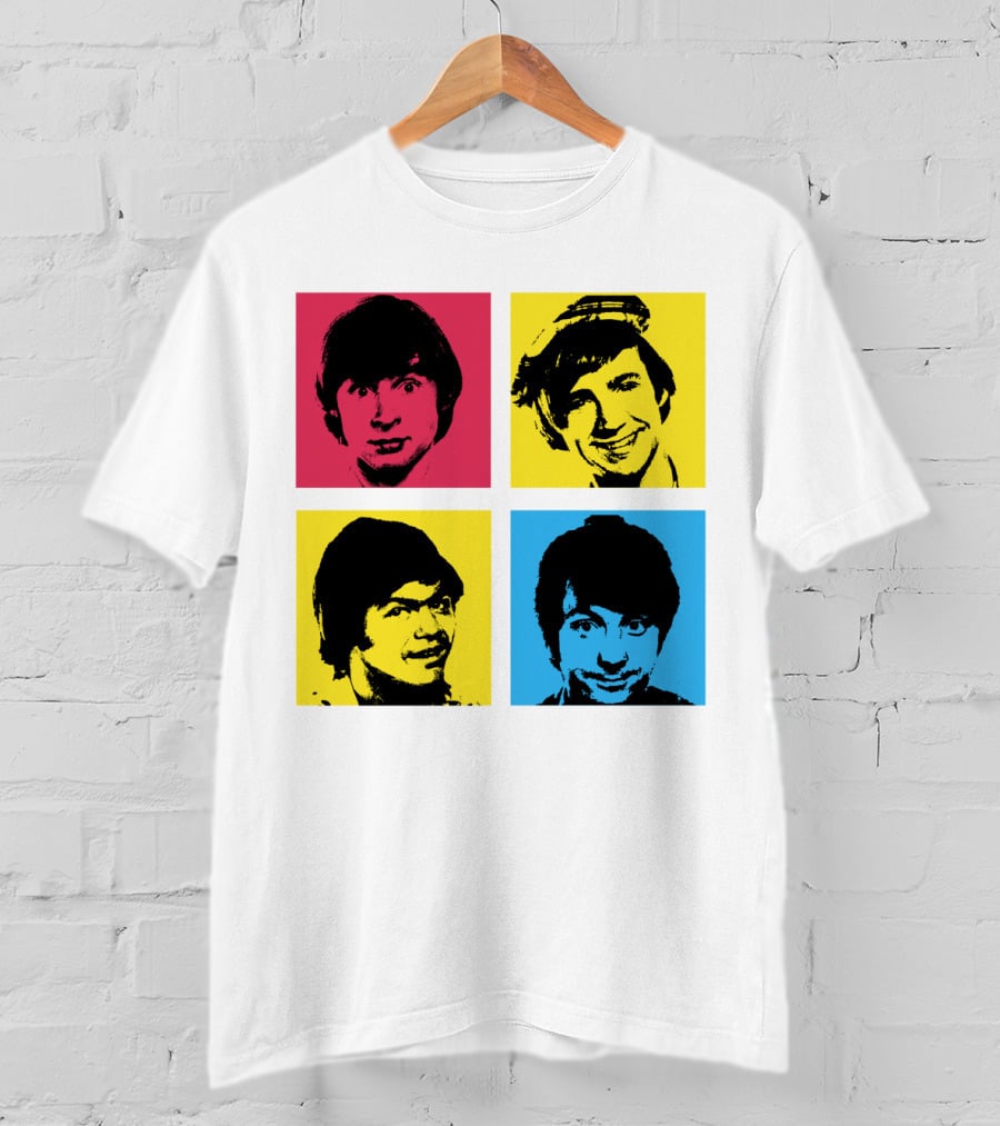 Pop Art Faces In Red Yellow Blue T-Shirt