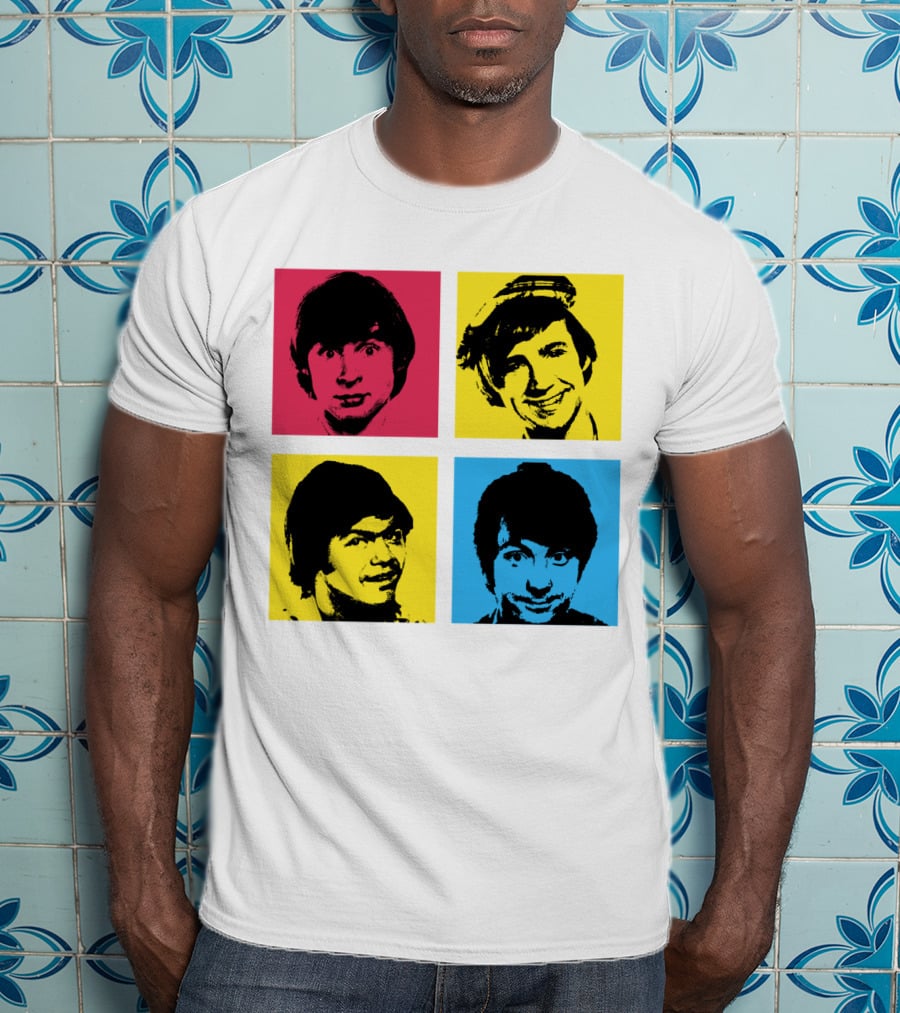Pop Art Faces In Red Yellow Blue T-Shirt