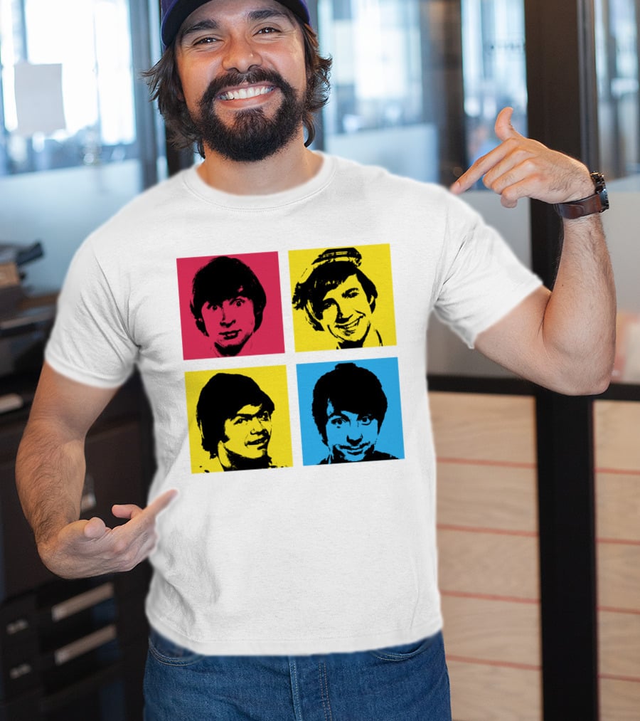 Pop Art Faces In Red Yellow Blue T-Shirt