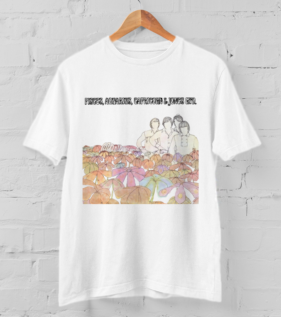 Pisces Aquarius Capricorn & Jones Ltd Vintage Album Art Floral T-Shirt