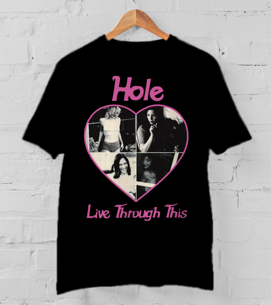 Hole Live Through This Heart Collage T-Shirt