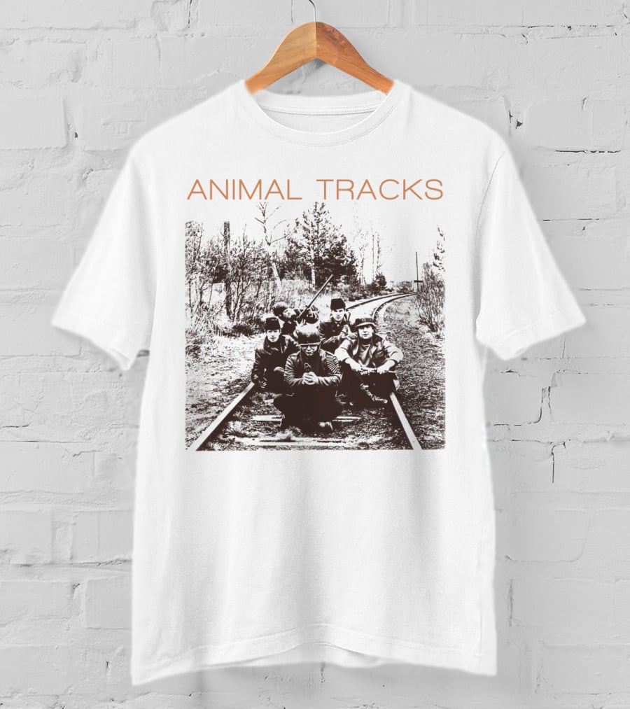 Animal Tracks Vintage Railroad Photo T-Shirt